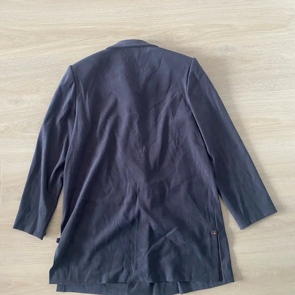 Vintage Classic Black Women's Button-Front Coat Size L - Picture 2 of 3